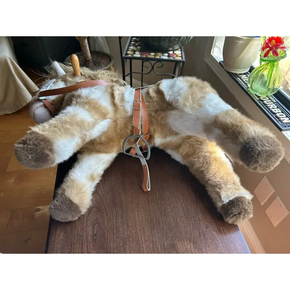 24” long vintage Trudi Giocattoli plush ride-on horse pony toy